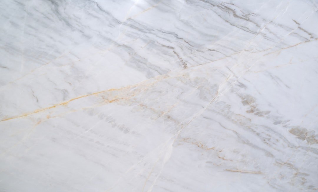 Polished white marble countertop close-up